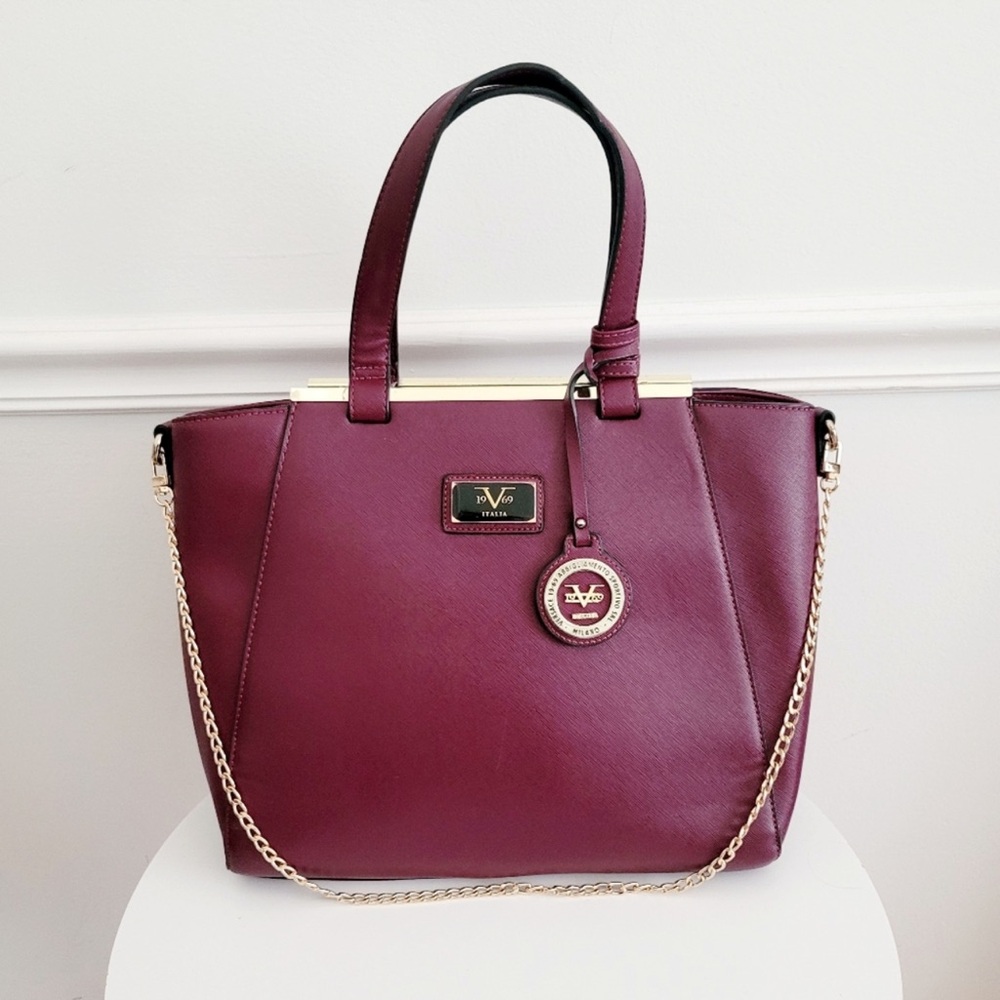 💕🌟Versace 19.69 Safiano Leather plum satchel